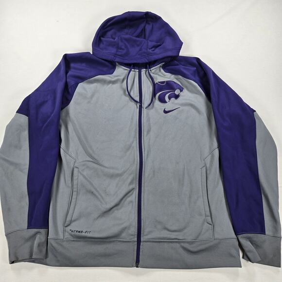 Nike Therma Fit Long Sleeve Full Zip Kansas State Wildcats Hoodie Men's Size XL - Picture 1 of 8